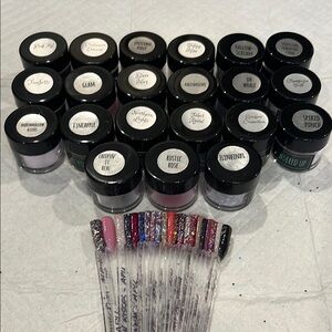 All powdered up nail dip powder bundle of 21 like new